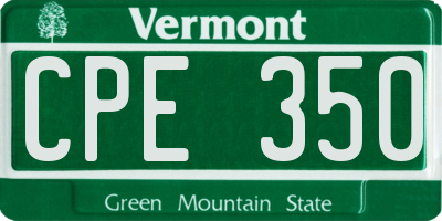 VT license plate CPE350