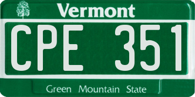VT license plate CPE351