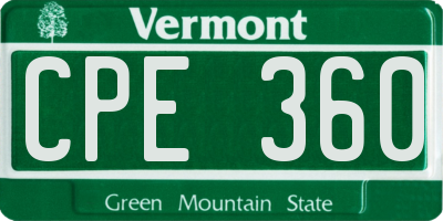 VT license plate CPE360