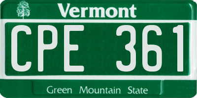 VT license plate CPE361