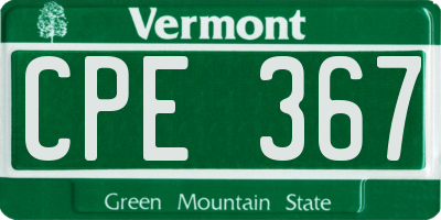 VT license plate CPE367