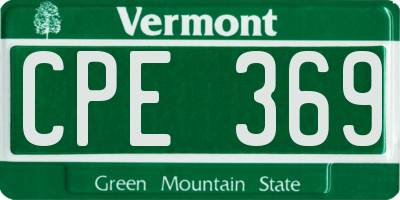 VT license plate CPE369