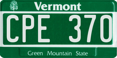 VT license plate CPE370