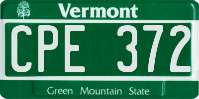 VT license plate CPE372