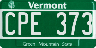 VT license plate CPE373