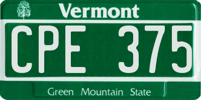 VT license plate CPE375
