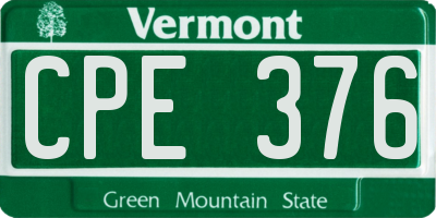 VT license plate CPE376
