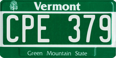 VT license plate CPE379