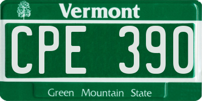 VT license plate CPE390