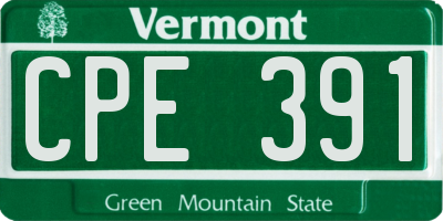 VT license plate CPE391