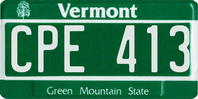 VT license plate CPE413