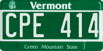 VT license plate CPE414
