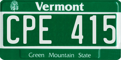 VT license plate CPE415