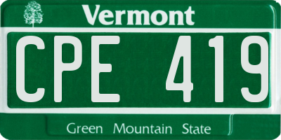 VT license plate CPE419