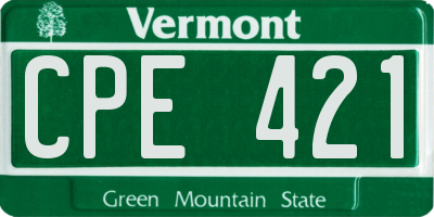 VT license plate CPE421