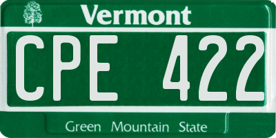 VT license plate CPE422