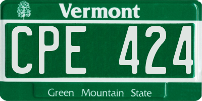 VT license plate CPE424