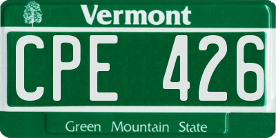 VT license plate CPE426