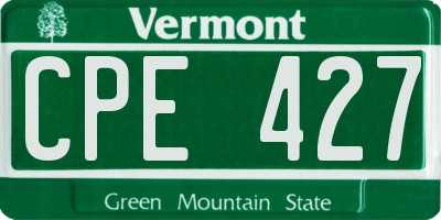 VT license plate CPE427