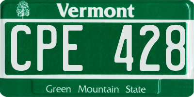 VT license plate CPE428