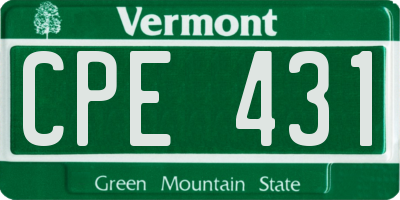 VT license plate CPE431