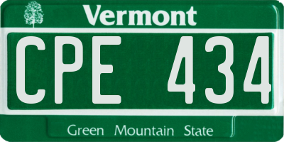 VT license plate CPE434