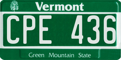 VT license plate CPE436