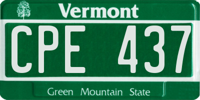 VT license plate CPE437