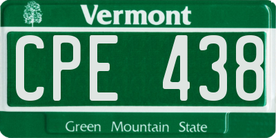 VT license plate CPE438