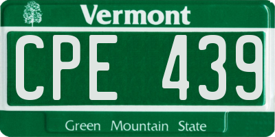 VT license plate CPE439