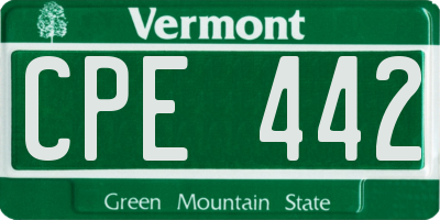 VT license plate CPE442
