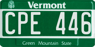 VT license plate CPE446