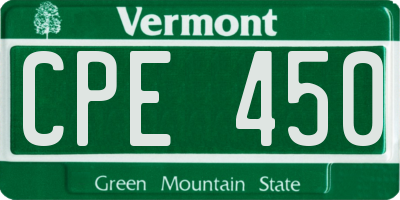 VT license plate CPE450