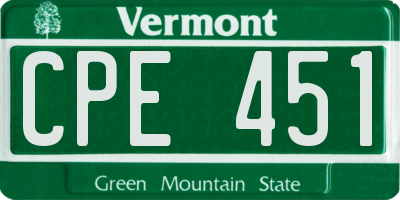 VT license plate CPE451