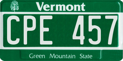 VT license plate CPE457