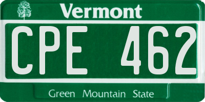 VT license plate CPE462