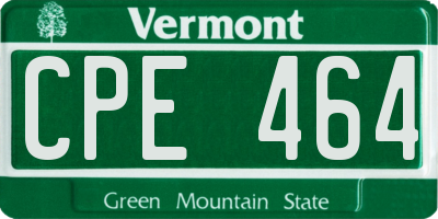VT license plate CPE464
