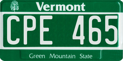 VT license plate CPE465