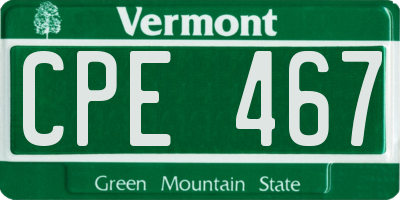 VT license plate CPE467