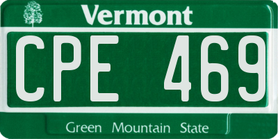 VT license plate CPE469
