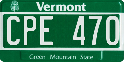 VT license plate CPE470