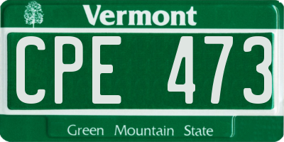 VT license plate CPE473