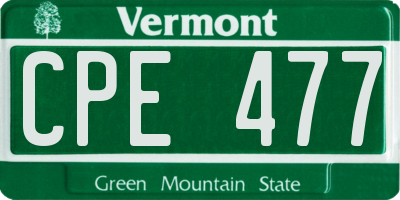 VT license plate CPE477