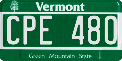 VT license plate CPE480