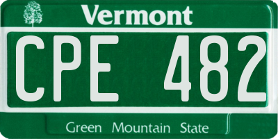 VT license plate CPE482
