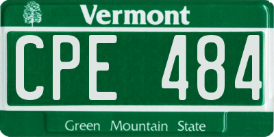 VT license plate CPE484