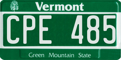VT license plate CPE485
