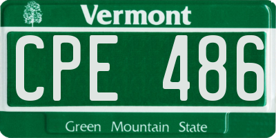 VT license plate CPE486