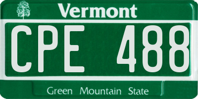 VT license plate CPE488
