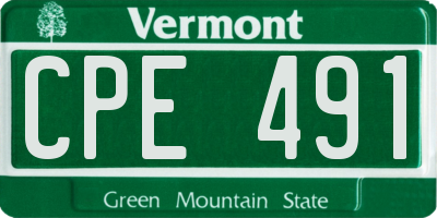 VT license plate CPE491